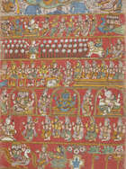 
	
		A scroll depicting Markandeya and Bhavana Rishi Purana performed before the Padma Sale,...