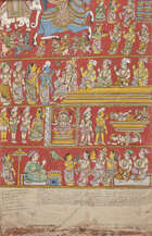 
	
		A scroll depicting Markandeya and Bhavana Rishi Purana performed before the Padma Sale,...