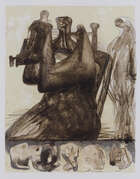 
	
		Henry Moore OM CH FBA,
		British 1898-1986-
		 
		Mother and Child with Border Design...