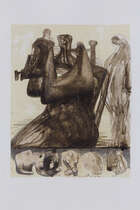 
	
		Henry Moore OM CH FBA,
		British 1898-1986-
		 
		Mother and Child with Border Design...