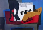 After Pablo Picasso, Spanish 1881-1973, Nature Morte à la Guitare; offset lithographic...