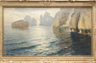 
	
		Michele Federico, 
		Italian 1884-1966-
		 
		The Faraglioni and Monacone Rocks,...