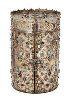 
	
		A gilded silver and gem-set torah holder, Bukhara, Uzbekistan, 19th-20th century, of...