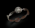A Byzantine gilt-silver bracelet with two disc medallions, circa 9th-12th Century...