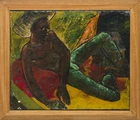 Geoffrey Holder, Trinidadian 1930-2014 - Reclining Figure (with 'Portrait of a woman' on the...