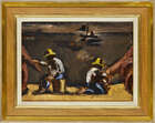 
	
		Josef Herman RA, 
		British 1911-2000-
		
		Mending the Sails; 
		
		oil on canvas,...