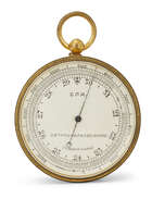 
	
		A brass cased compensated aneroid pocket barometer with compass verso, by Cox, Davenport...