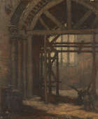 Ernest Procter ARA, 
British 1885-1935 - 
 
Cathedral interior; 
 
oil on canvas, signed lower...