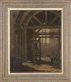 Ernest Procter ARA, 
British 1885-1935 - 
 
Cathedral interior; 
 
oil on canvas, signed lower...