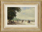 
	
		Roy Petley, 
		British b.1950 - 
		 
		Walk in Tuileries; 
		 
		oil on board,...