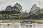 
	
		Clifford H Fisher, British mid-late 20th century- River landscapes; watercolours, a pair,...