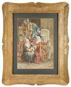 Jozef Pavlikiewicz (Polish, 1894-1930),The Grand Bazaar in Constantinople 
Watercolour on paper,...