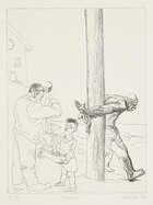 
	
		Peter Howson OBE, 
		Scottish b.1958- 
		 
		Footballers Wife & Sonny, 1990; 
		 
		