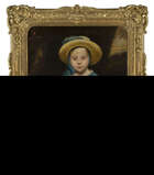 
	
		American School, 
		 
		mid 19th century, 
		 
		Portrait of a girl, seated in a...