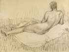 
	
		Theophile Alexandre Steinlen,
		Swiss/French 1859-1923-
		 
		Nu de dos allongé,...