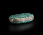 A turquoise inlaid cigarette case, Bukhara, Uzbekistan and St Petersburg, 1899-1908, Assay...