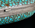A turquoise inlaid cigarette case, Bukhara, Uzbekistan and St Petersburg, 1899-1908, Assay...