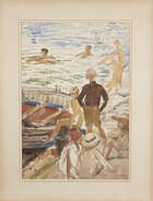 
	
		Dame Laura Knight RA RWS, 
		British 1877-1970 - 
		 
		St Ives Harbour, 1912; 
		 
		