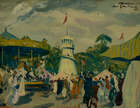 
	
		Robert Duckworth Greenham RBA ROI, 
		British 1906-1976 - 
		 
		The Fun Fair, Paris,...