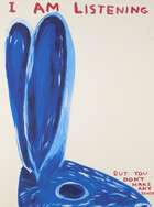 David Shrigley OBE, British b.1968- Untitled (I Am Listening), 2020; screenprint in colours on...
