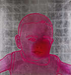
	
		Uta Elv, 
		German b.1961- 
		 
		Mitternachtskind, 2005; 
		 
		acrylic, silver leaf...