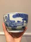 
	
		A Chinese porcelain bowl, Wanli period, painted in underglaze blue with a scholar seated...