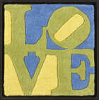 
	
		Robert Indiana, 
		American b.1928-
		 
		Spring Love, 2006; 
		 
		hand tufted wool...