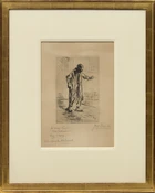 Jozef Israëls, Dutch 1824-1911, Man met Wandelstok (Man with Walking Stick); etching on...