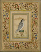 
	
		A pair of Mughal-style modern paintings of birds, India, 20th century, opaque pigments on...