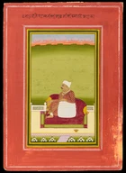 A seated portrait of a ruler : probably Mahadji Scindia, Possibly Jaipur, Rajasthan, North...