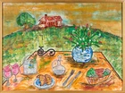 Nikhil Chaganlal, (Indian, b. 1961), 
A Table Outdoors, signed lower right Nikhil Chaganlal,...