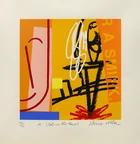 Bruce Mclean, British b.1944- A Stab in the Back; screenprint in colours on wove, signed,...
