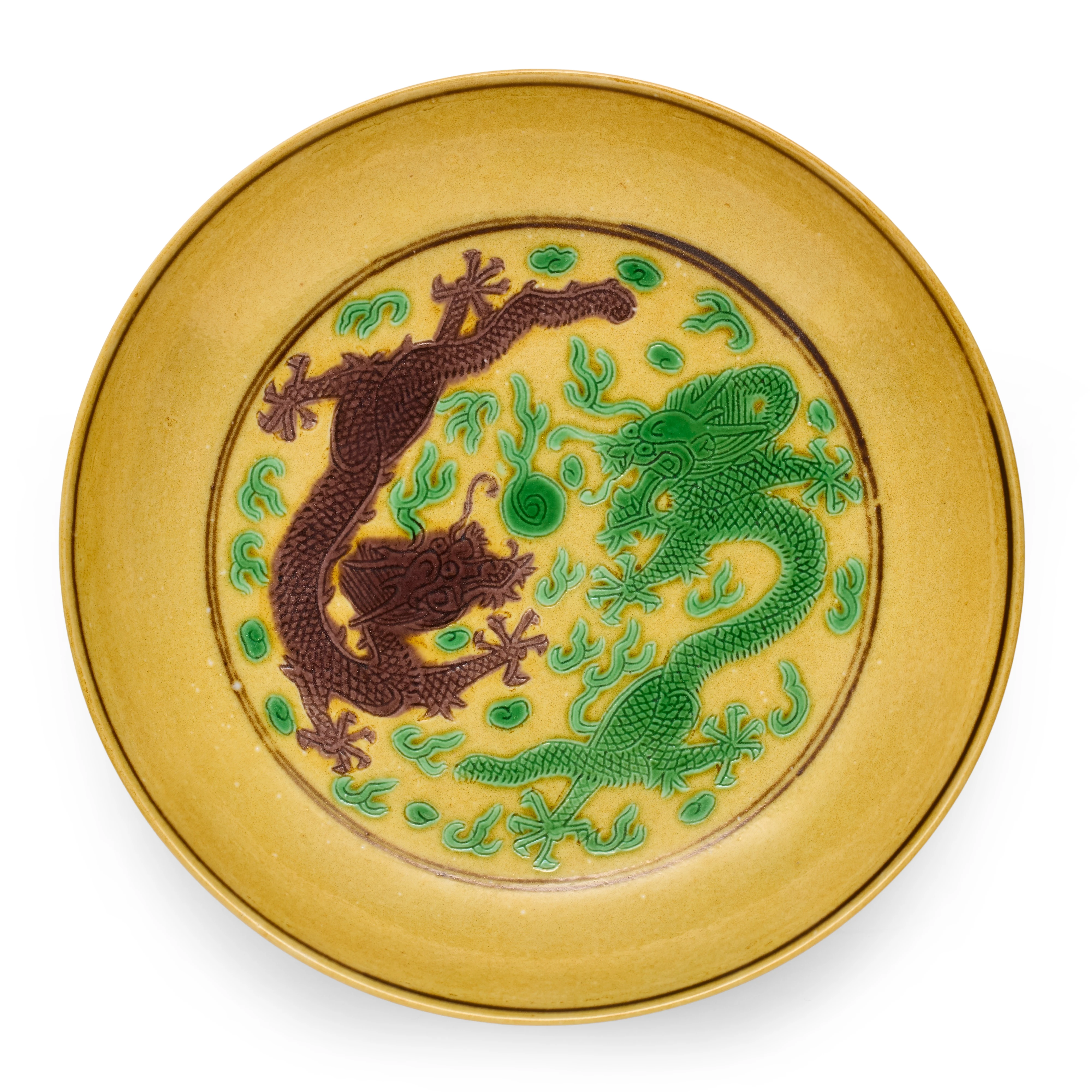 Roseberys London | A Chinese green and aubergine yellow-ground