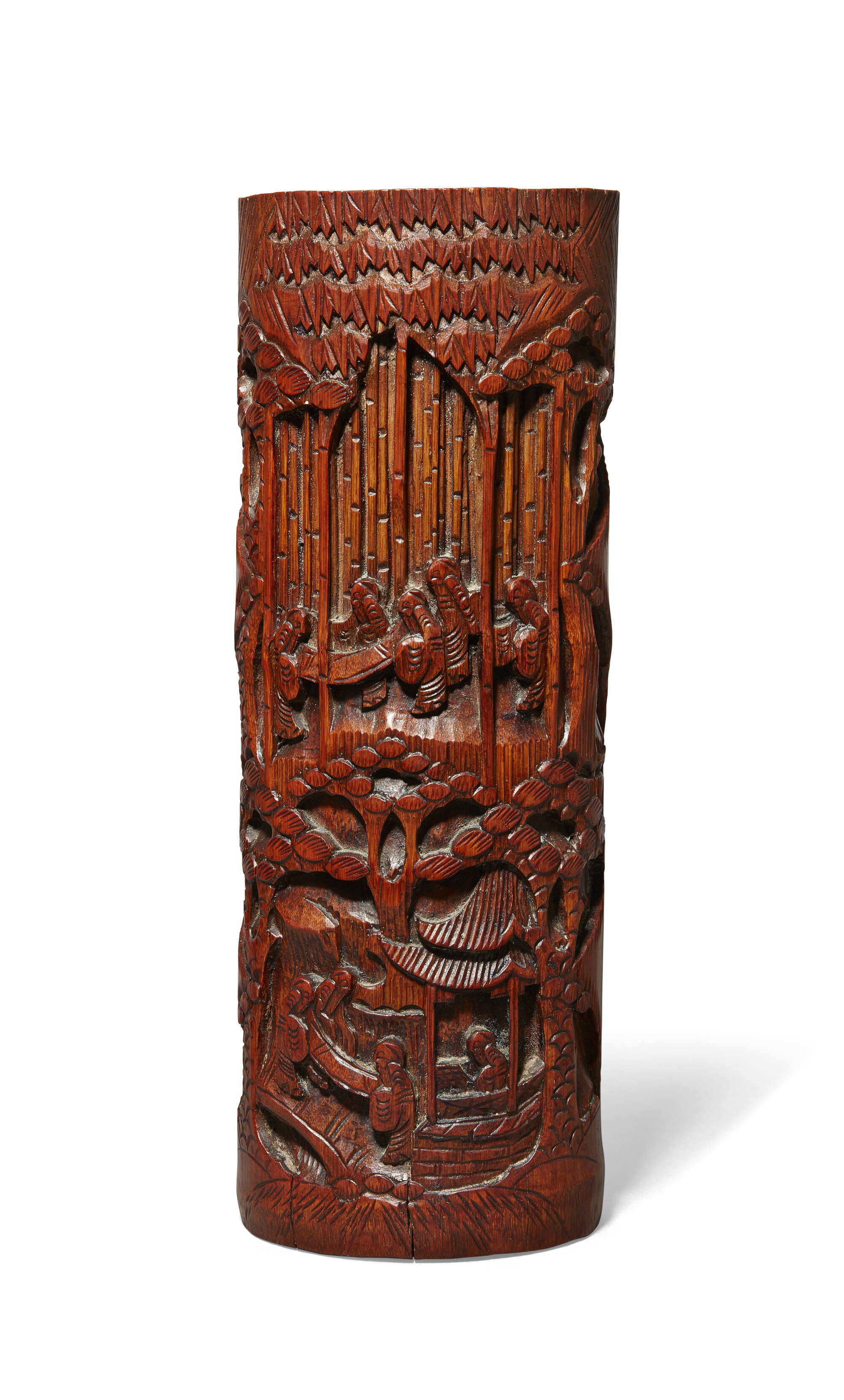 Roseberys London | A Chinese carved bamboo brushpot, bitong