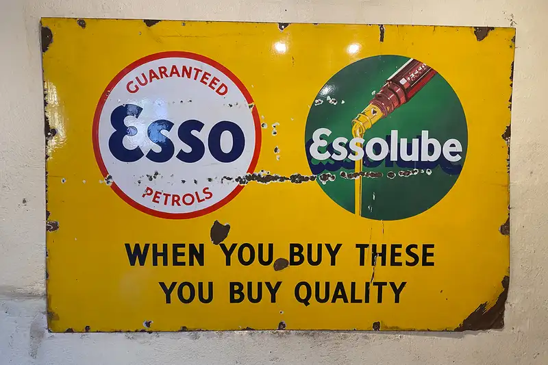 Esso / Essolube Enamel Sign Measuring 183cm x 122cm -Sold