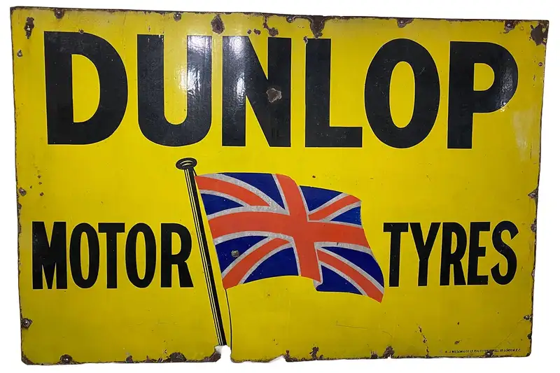 Dunlop Motor Tyres Enamel Sign-Sold