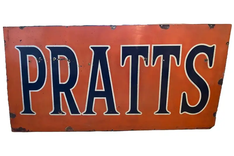A Very Large 'Pratts' Enamel Sign-Sold