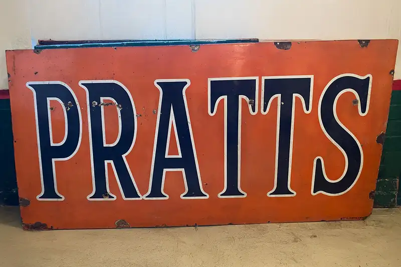A Very Large 'Pratts' Enamel Sign-Sold