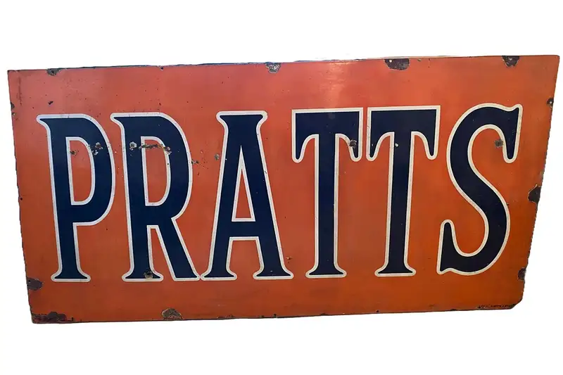A Very Large 'Pratts' Enamel Sign-Sold