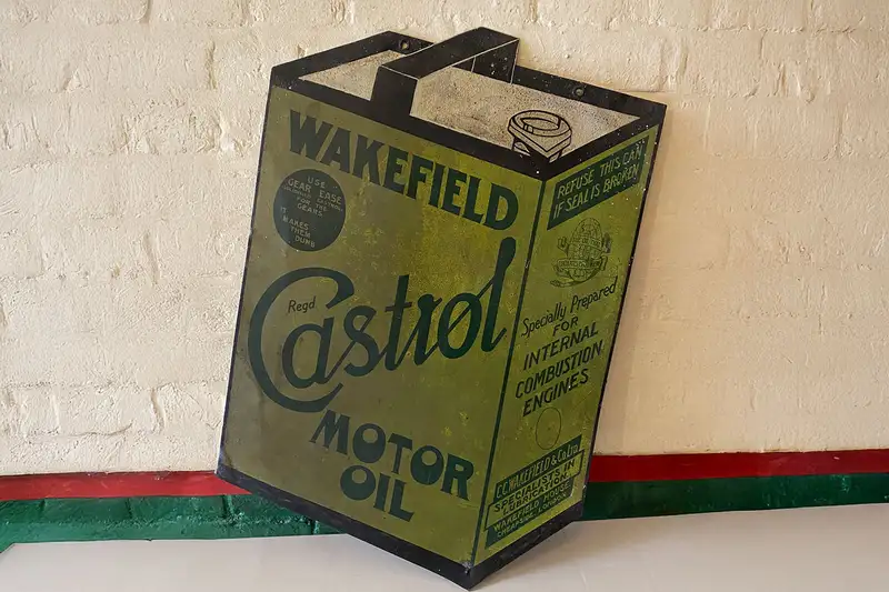 Castrol Fuel Can Enamel Sign-Sold