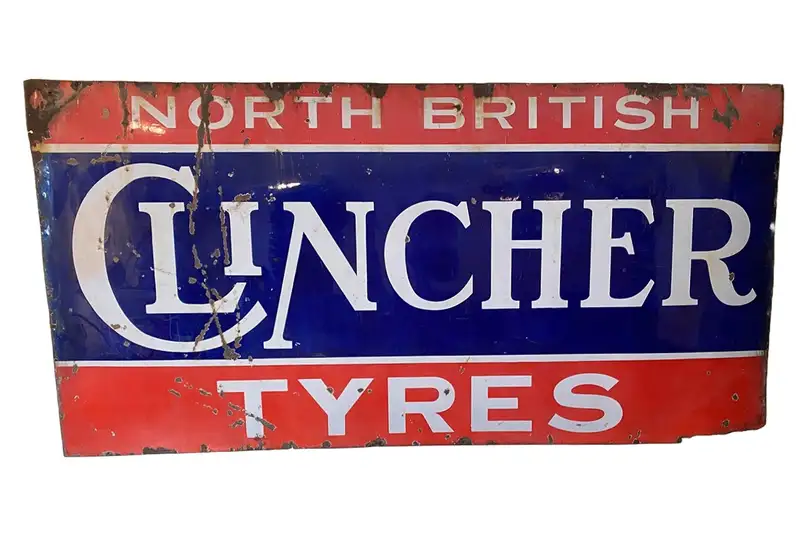 North British Clincher Tyres Enamel Sign -Sold