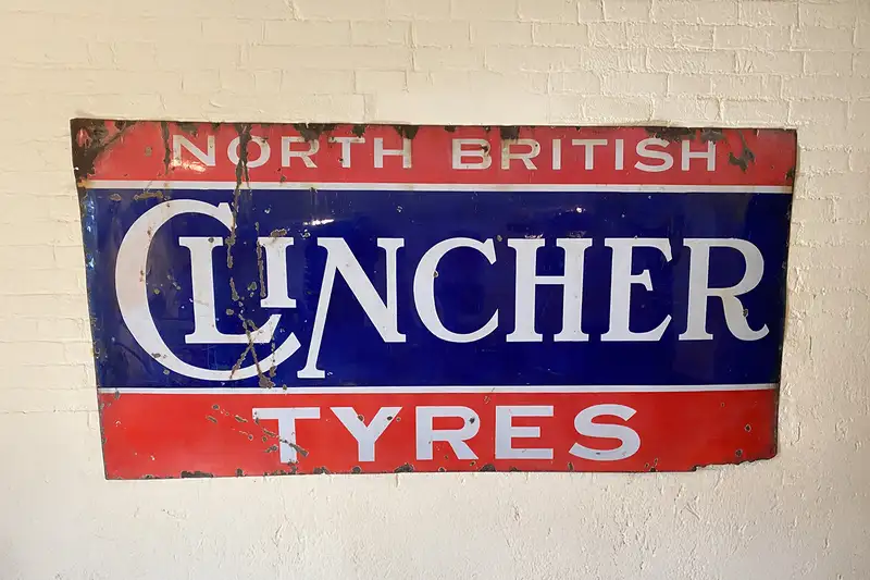 North British Clincher Tyres Enamel Sign -Sold
