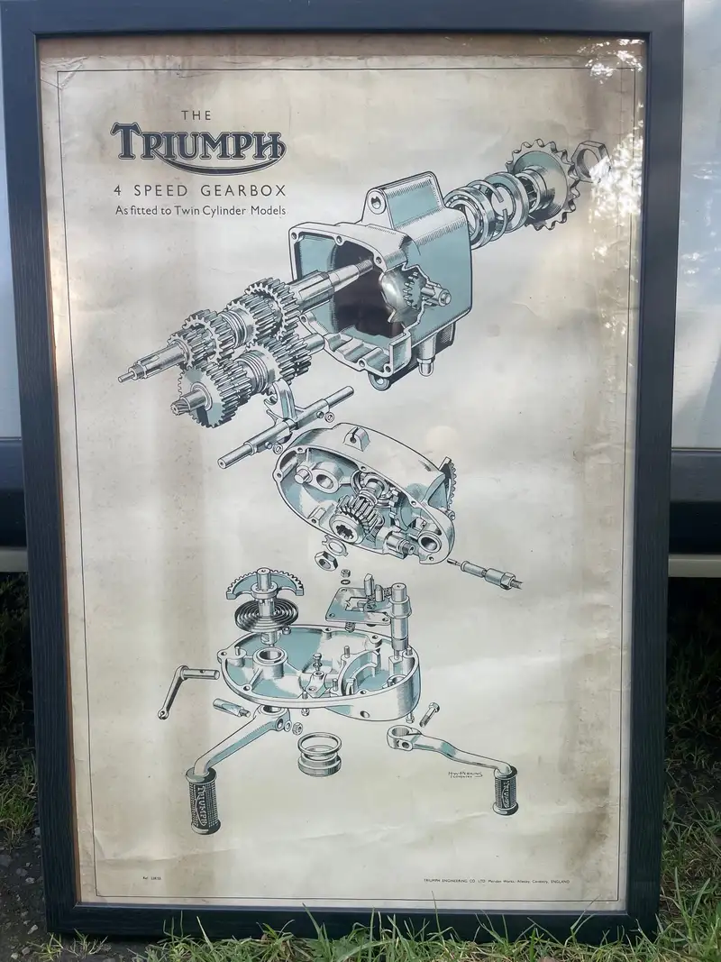 4 x Triumph Exploded View Posters in Frames