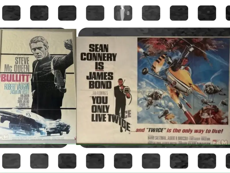 Double Sided 'You Only Live Twice' and 'Bullitt' Cinema Promotional Poster