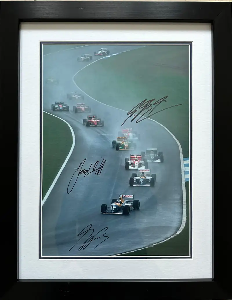 'Lap of the Gods' Multi-Signed Photograph, Donington 1993 European Grand Prix