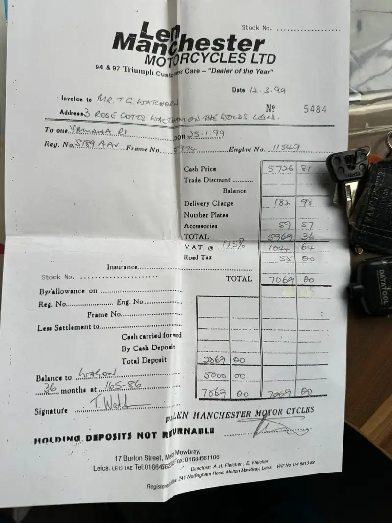 1999 Yamaha YZF-R1 998cc-Sold