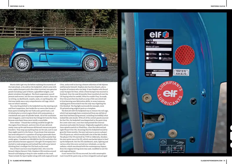 2002 Renault Clio V6 'Engineered by Tassell' -For Sale