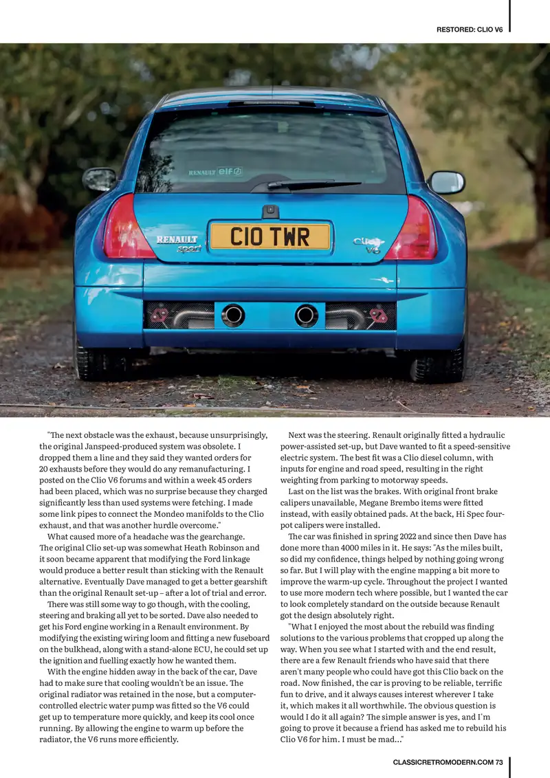 2002 Renault Clio V6 'Engineered by Tassell' -For Sale