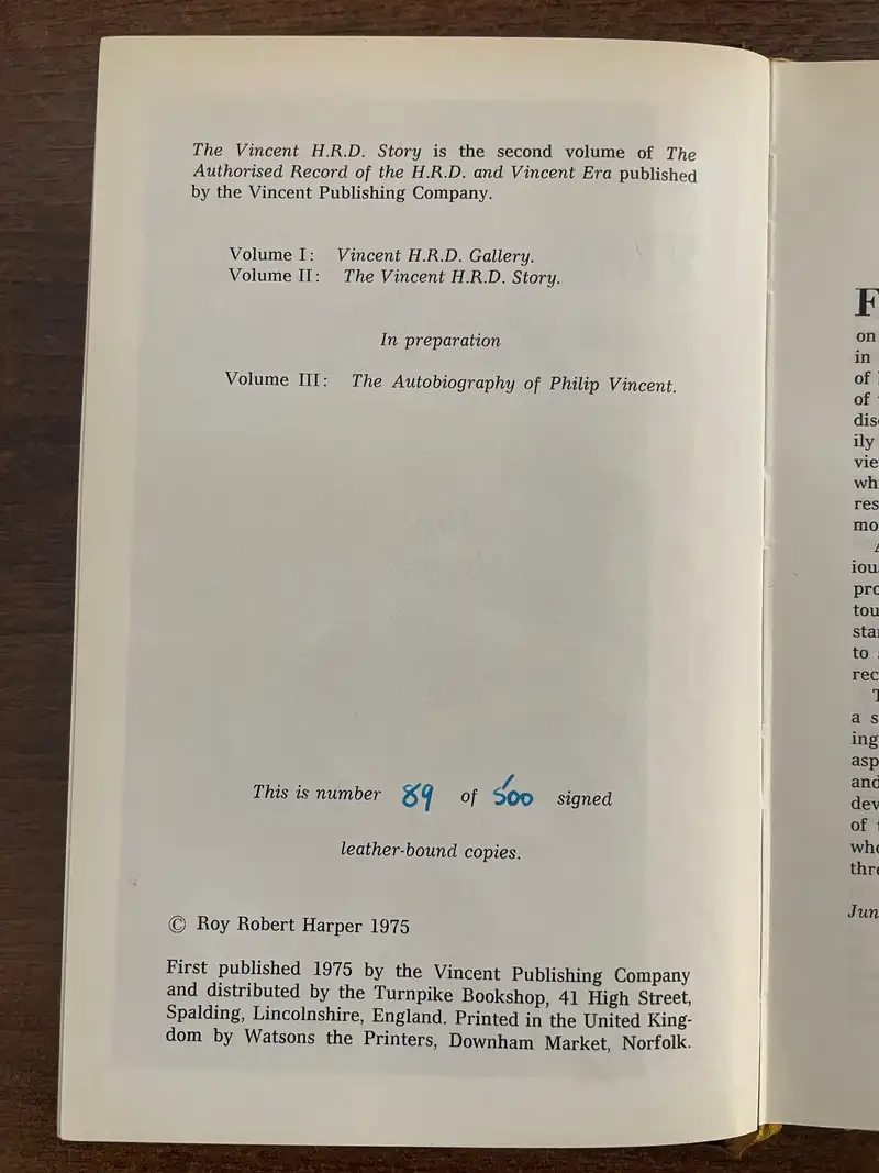 Three Vincent-Related Hardback Leatherbound Books