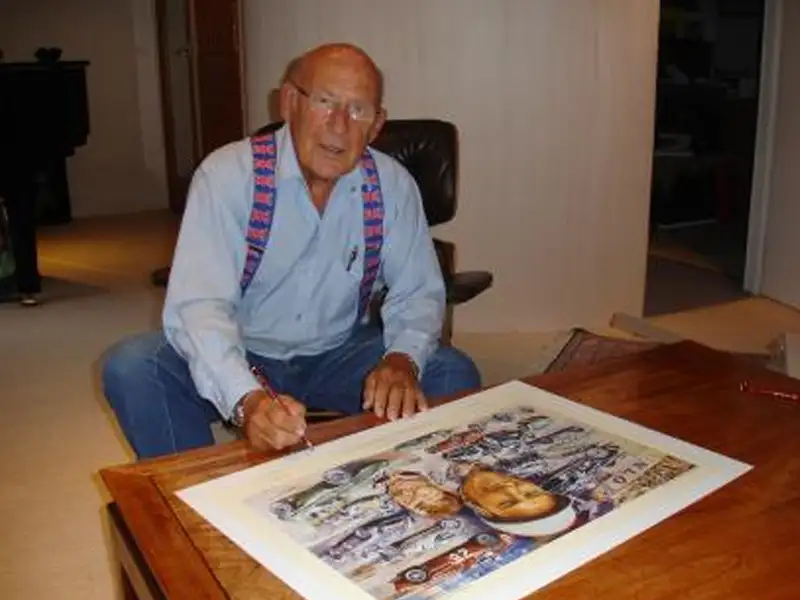 'Still Going Strong at 80' Stirling Moss-signed Original Art-For Sale